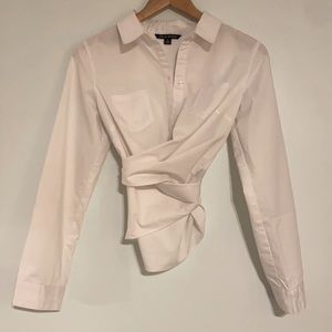 Zac & Rachel Collared Button-up Tie Blouse